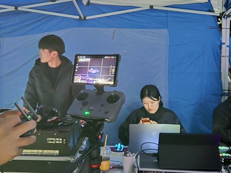 행사 현장 영상 중계 · 드론 촬영 운용 — 큰길이벤트기획 카메라 3대 · 4K 스위쳐